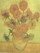 Vincent Van Gogh Still life Vase with Fourteen Sunflowers (nn04) china oil painting reproduction